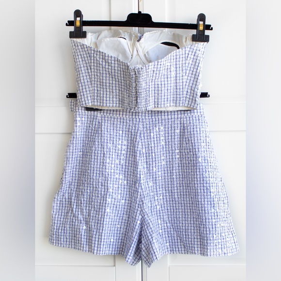 Rare Chanel Vintage Cruise 1995 Blue Gingham Bustier Shorts Camellia 95C Set - Picture 4 of 15